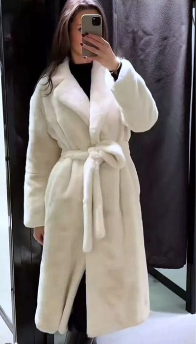 Шуба Zara, пальто з штучного хутра