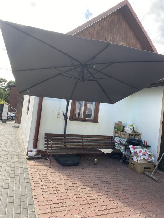 Parasol ogrodowy Szary Duży 3x4m