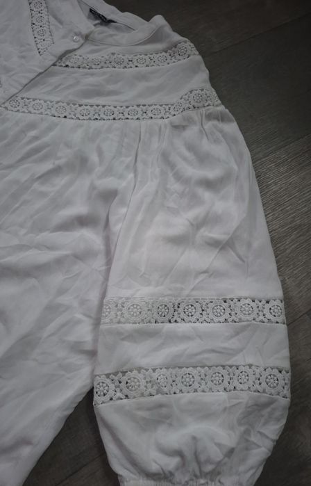 Біла сорочка, блуза з мереживом і широкими рукавами peacocks  2xl-3xl