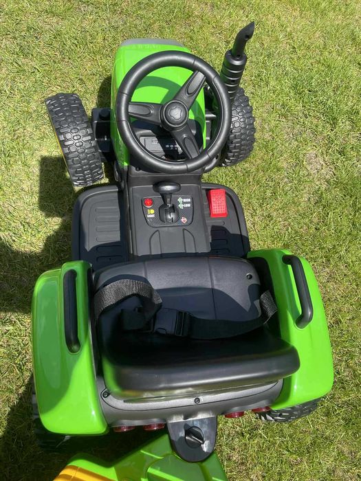 Traktor na akumulator z Przyczepką Pilot 137cm 12V Miękkie koła EVA