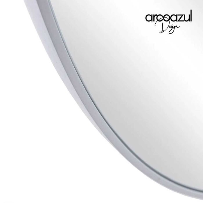 Espelho Redondo de Metal Matte Branco - 3 Medidas Grandes By Arcoazul