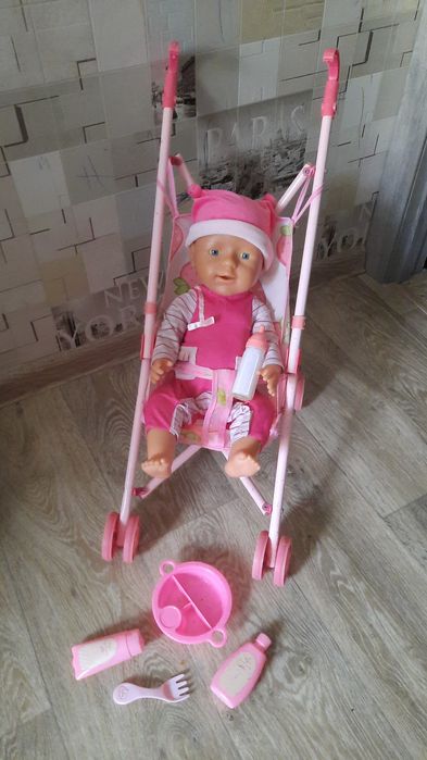 Колясочка для кукол Little baby с лялей