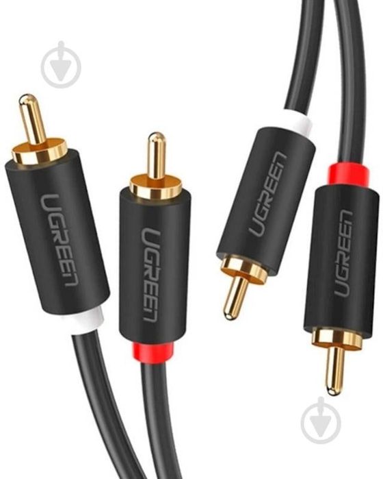 Кабель UGREEN AV104 2 RCA Male to 2 RCA Male Audio Cable 2 м черный