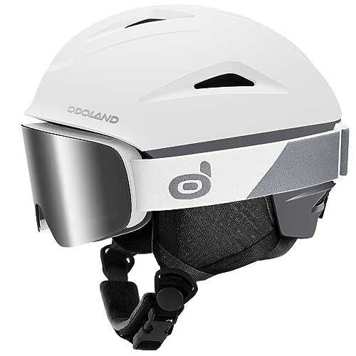 Kask Narciarski Snowboardowy z Wizjerem Odoland biały 54-56cm Roz. S