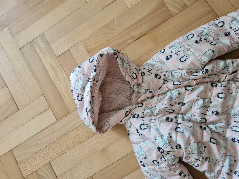 Kurtka dla dziewczynki ocieplana polarkiem 98cm