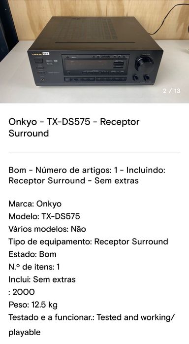 Onkyo TX DS575 AV receptor surround