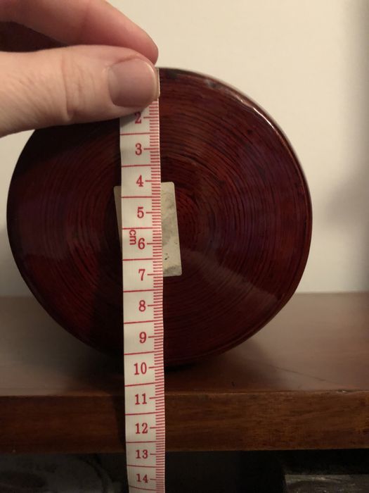 Świąteczny Decor wazon bordowy bambus lakierowany Vintage ikebana