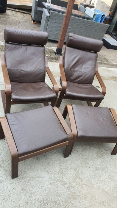 Fotel IKEA POÄNG plus podnóżki