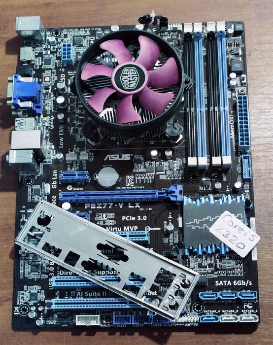 intel core i5-2320 3.0 + охлаждение + asus p8z77-v lx2 z77 1155