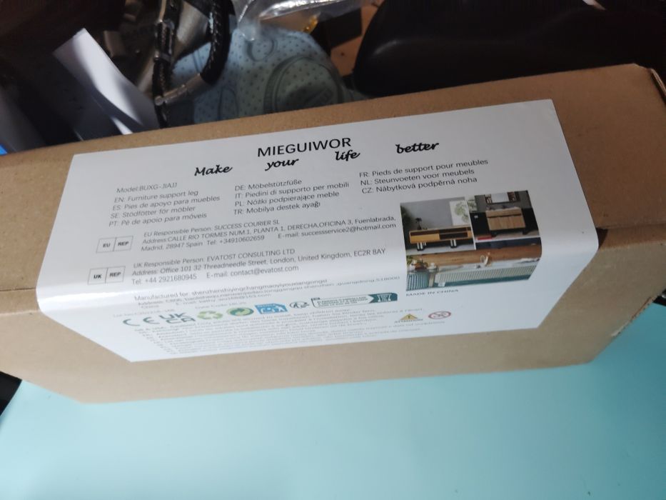 Nóżki meblowe metalowe 4 sztuki regulowane