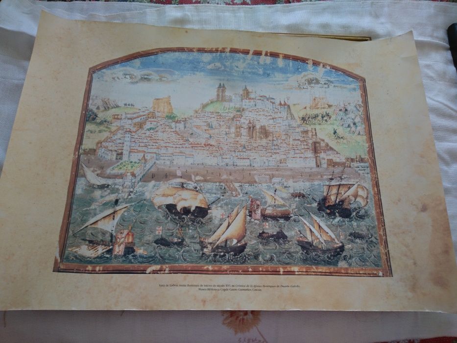 Aguarela Convento S. Jerónymos, Imagem Iluminura Lisboa + Moldura