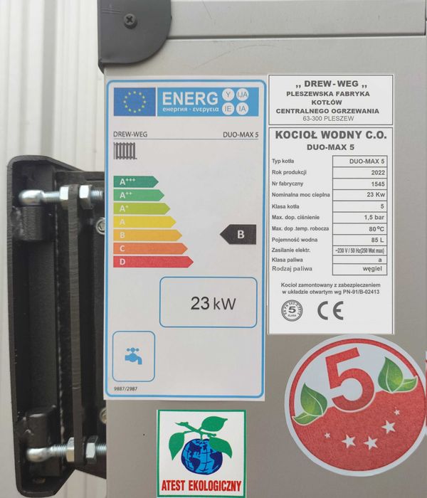 KOCIOŁ na DREWNO WĘGIEL 23 kw piec kotły piece SOLIDNY 6mm