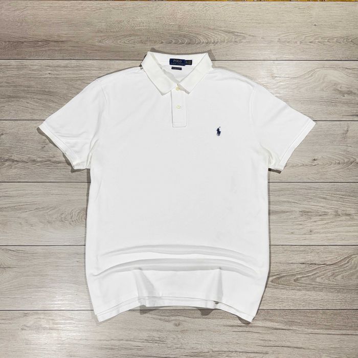 Біла Футболка Поло Ральф Polo Ralph Lauren Custom Slim Fit, розмір XXL