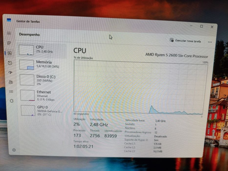 PC Gaming / Trabalho – Ryzen 5 2600 + GTX 1650 + 16GB RAM