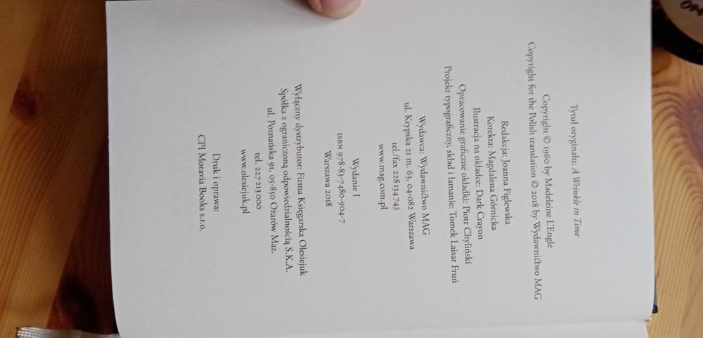 Pułapka czasu. Madeleine L'Engle. Książka.