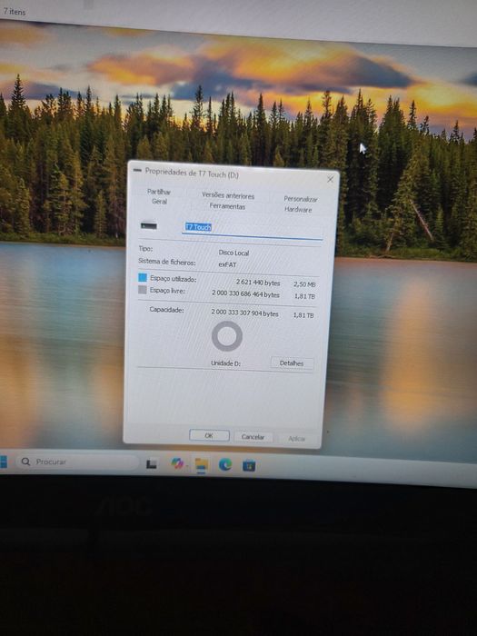 Samsung T7 Touch SSD 2TB – Como Novo