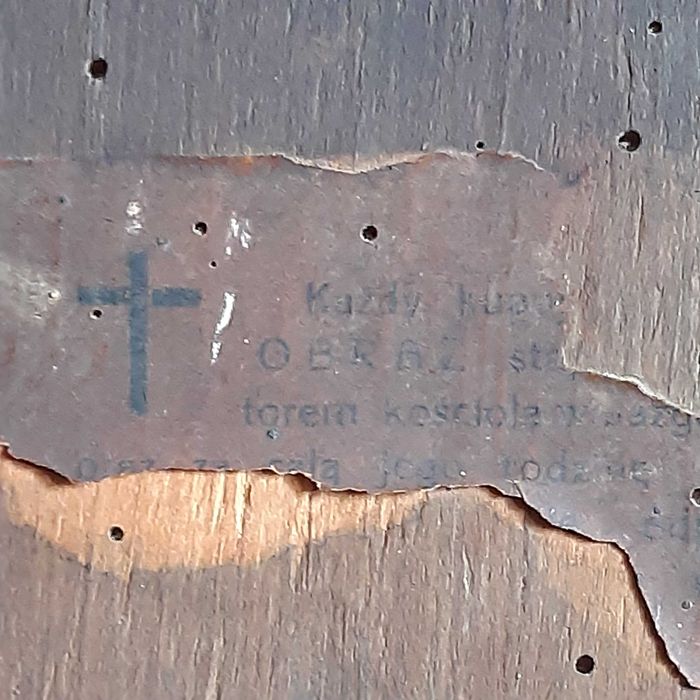 Obraz Objawienie Matki Bożej w Lourdes z Bernadettą antyk