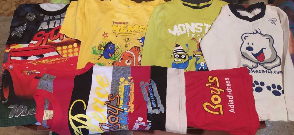 пакет речей футболки, лонгослив р.110-128