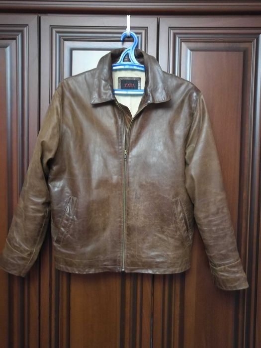 Чоловіча шкіряна куртка пілот