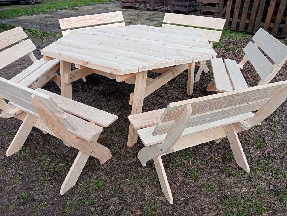 Meble Ogrodowe 12 osób stół + 6 ławek Od ręki!
