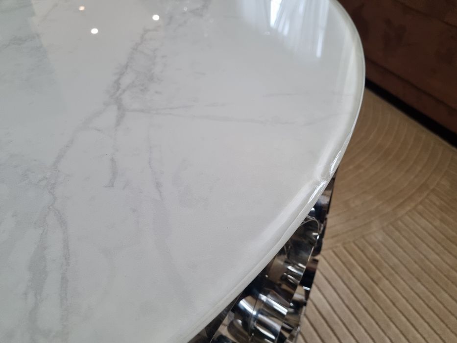 Srebrny stolik 100cm średnicy