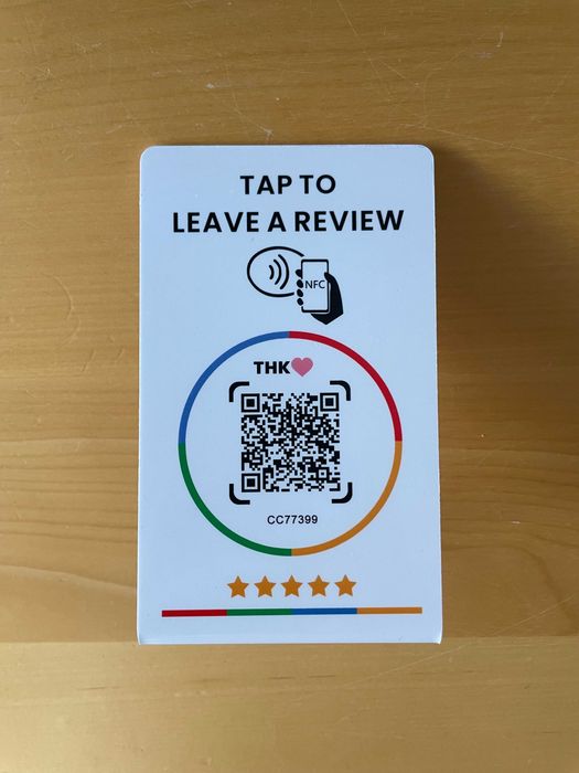 Placa Google Reviews com NFC e QR Code