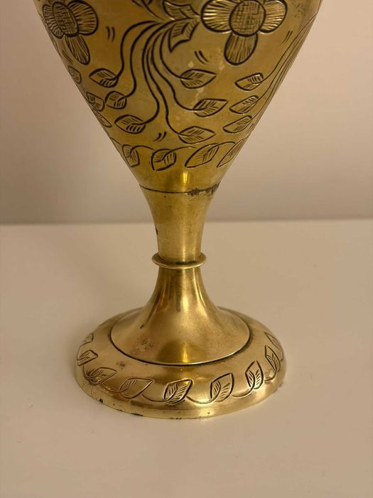 Vaso de Latão Gravado – Artesanal – Vintage