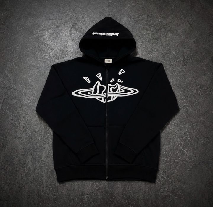 Зіп худі Broken Planet чорна кофта vivienne westwood