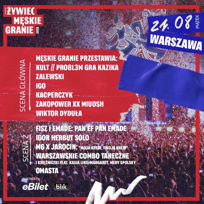 Sprzedam 2 karnety na Męskie Granie w Warszawie