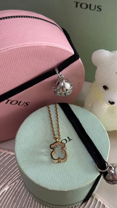 Łańcuszek z motywem misia Tous – logowany, stal nierdzewna