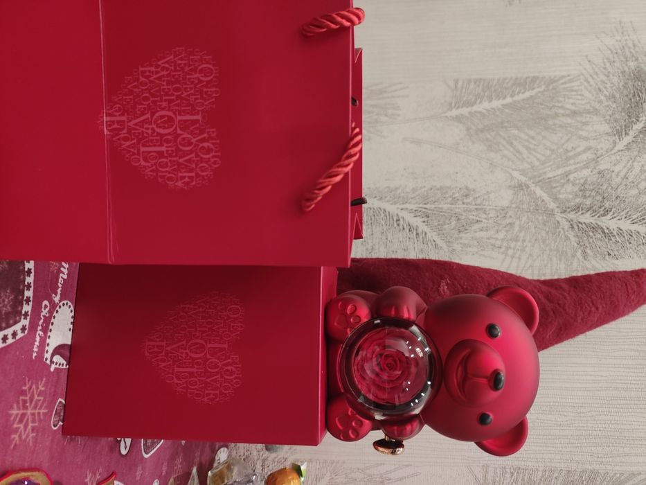 Мишка-коробка для украшения с мыльной розой, подарок