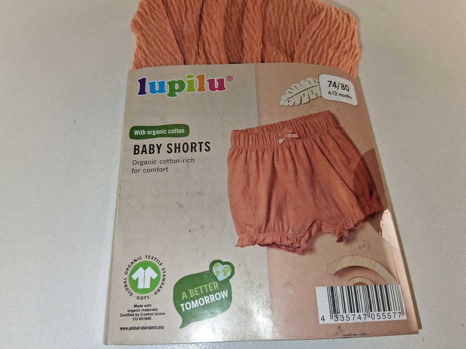 A134 Lupilu Krótkie Spodenki Dziecięce Z Organicznej Bawełny 74/80