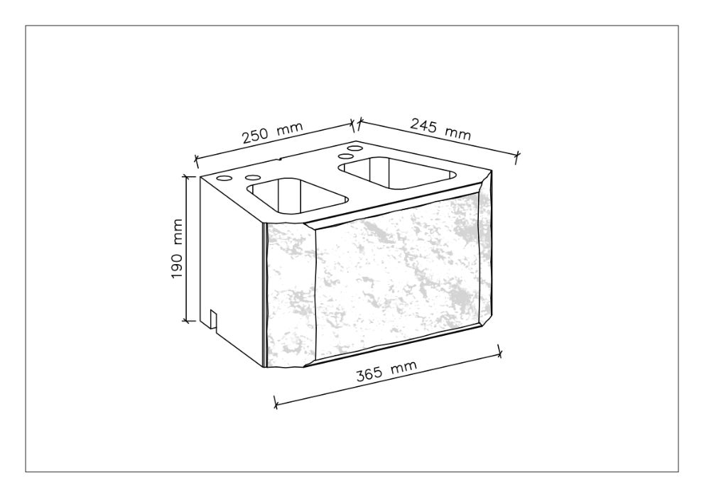 Pustak oporowy mur ogrodowy łupany łukowo biały