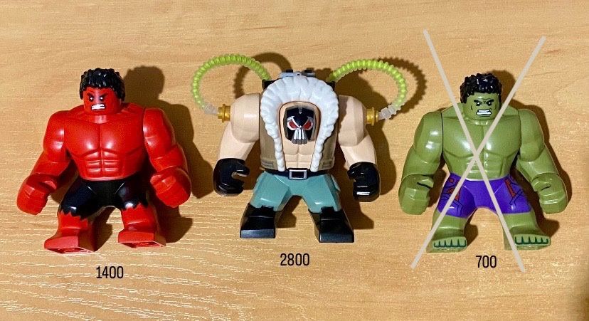 Lego Marvel DC Red Hulk Bane Hulk minifigures