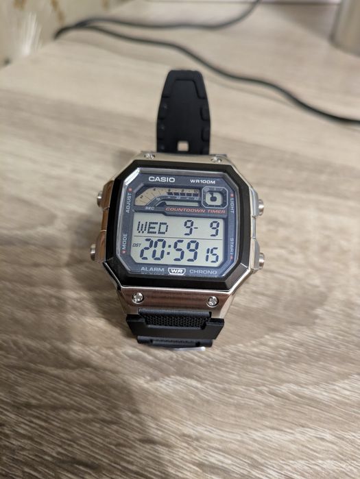 Модифікований годинник Casio WS-1600H + ремінці, шпильки та інструмент