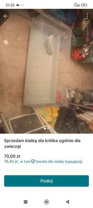 Sprzedam klatkę dla zwierząt