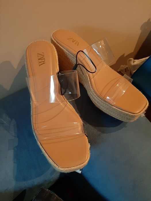 Buty Zara 39 juta przezroczysty lato klapki japonki buciki tkmaxx half