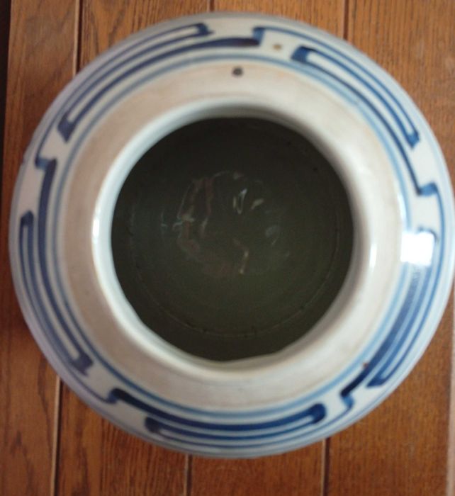 Duzy zabytkowy  chinski porcelanowy pojemnik