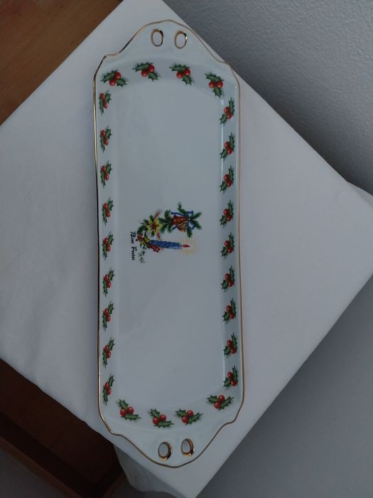 Linda tarteira de Natal porcelana Limoges