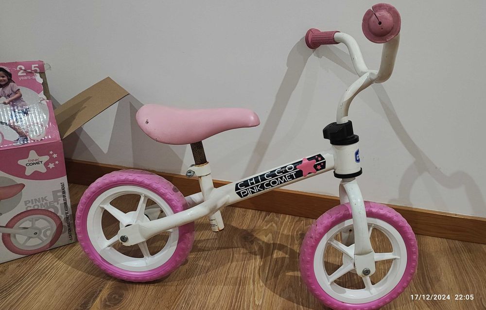 Bicicleta de equilíbrio 2/5 anos Chicco Pink Comet rodas borracha