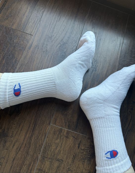Białe używane skarpety skarpetki champion unisex uniseks 38