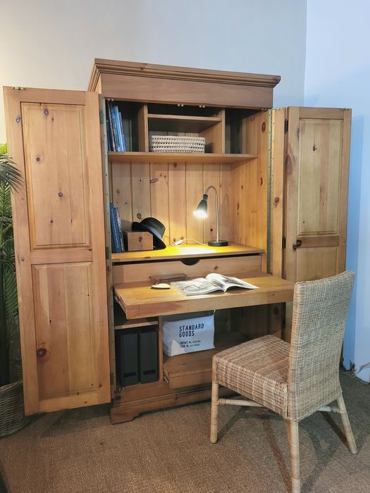 armario, estante, escritório, vintage, rustico