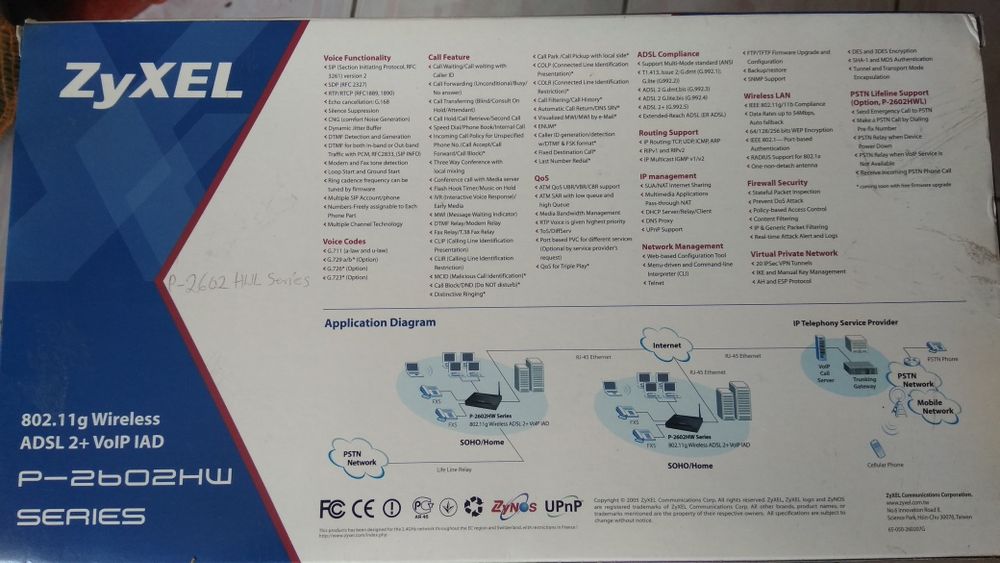 Router Zyxel 2602HW-61C Modem ADSL, Switch, Wifi, 2 x Voip - Prestige