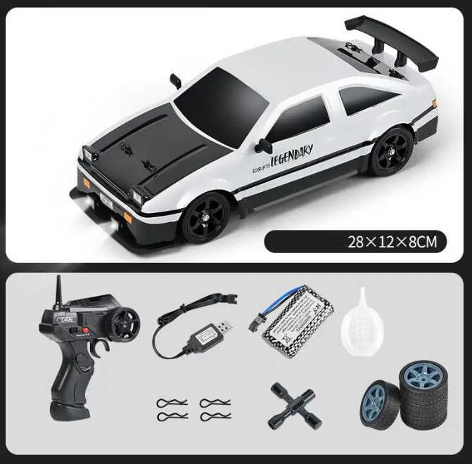 Дрифт машина на радиоуправлении с дымом из выхлопа 1:16