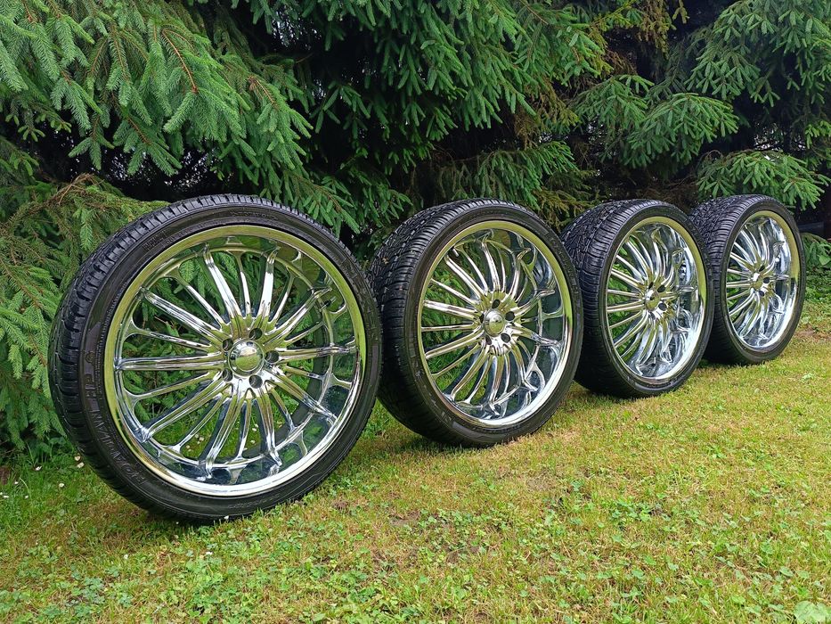 Alufelgi chrom Akuza 22" 761 5x114.3 J8.5 et45 + Nexen 265/35 Lexus, Mazda, Nissan, Honda, Toyota, KIA, Ford