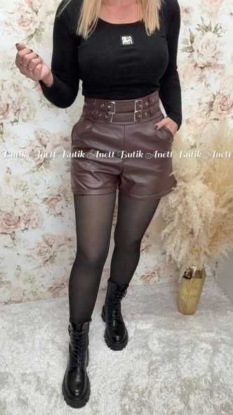 Spodenki Eko Skóra z Paskiem S