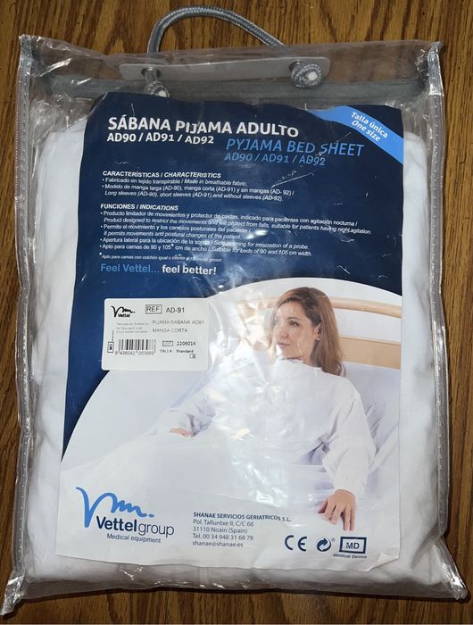 Lençol Pijama de Adulto Manga Curta