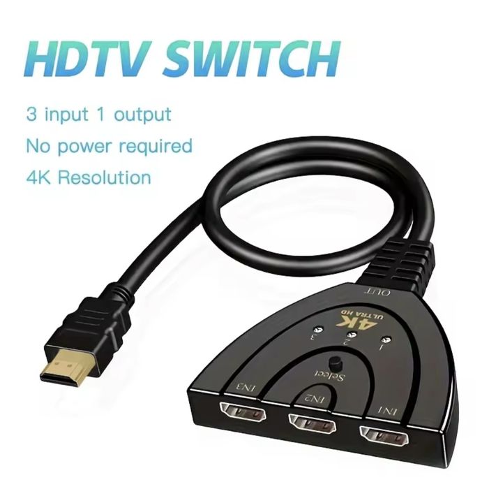 HDMI-перемикач (HDMI switch)
streamvideo з З джерел НDТV на1
дисплей