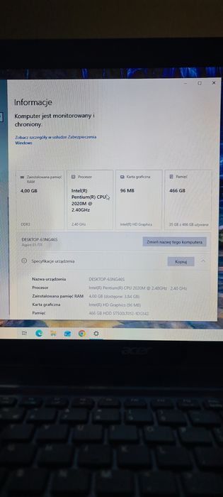 Laptop Acer 17,3 cała