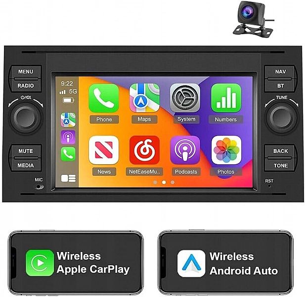 Radio samochodowe 7" Android Auto 13 CarPlay Forda Focus Fusion Mondeo